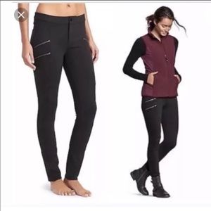 Black Athleta Ponte Twill Moto Pant